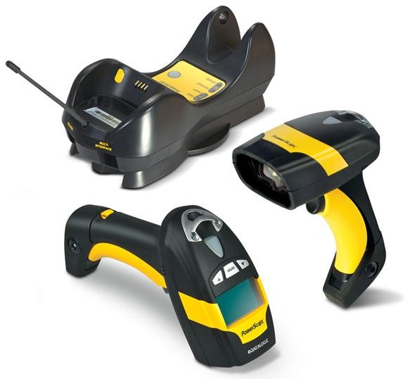 Datalogic (PSC). Cordless barcode readers / scanners. Datalogic PowerScan PM8500 rugged industrial handheld data collection cordless area imager. Omnidirectional reading of 1D and 2D barcodes. Lowest price at barcode.co.uk