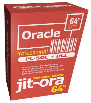 CIAX. Barcode fonts / TrueType Windows and Microsoft Office etc.. JIT-ORA for 64-bit Oracle. Includes barcode fonts; Code 128, Code 39, EAN-128, EAN-13, etc.. Lowest price at barcode.co.uk