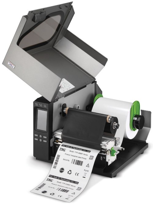 TSC. High end (industrial) thermal label printers. TSC TTP-286MT series - industrial printers for wide format A4 / A5 / Letter size pages / tags / adhesive labels with optional cutter sheeter. Lowest price at barcode.co.uk