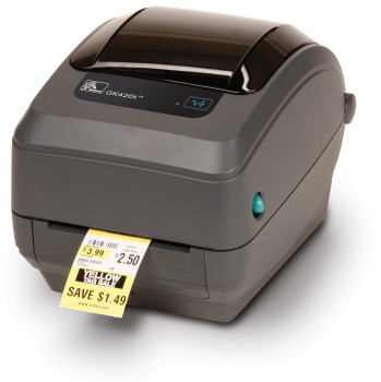 Zebra. Desktop (medium duty) thermal label printers. Zebra GK420t thermal transfer label printer. Lowest price at barcode.co.uk