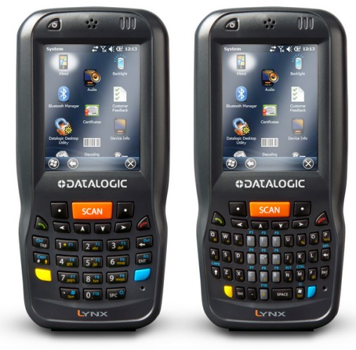 Datalogic (PSC). Portable / mobile wireless terminals (WiFi 802.11 / GPRS internet / Bluetooth / etc. ) Pocket PC, Microsoft Windows Mobile, CE 5.0 / 6.0, Visual Studio, .Net, flash, touch screen, etc.. Datalogic Lynx mobile computer, Bluetooth, WiFi with options of; mobile phone, 2D barcode imager, laser barcode reader, camera. Lowest price at barcode.co.uk