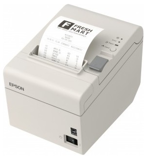 Epson. Receipt printers / receipt like ticket printer. Epson TM-T20 high speed direct thermal paper receipt printer. Also tickets, vouchers, barcodes, lists, report, etc.. Lowest price at barcode.co.uk